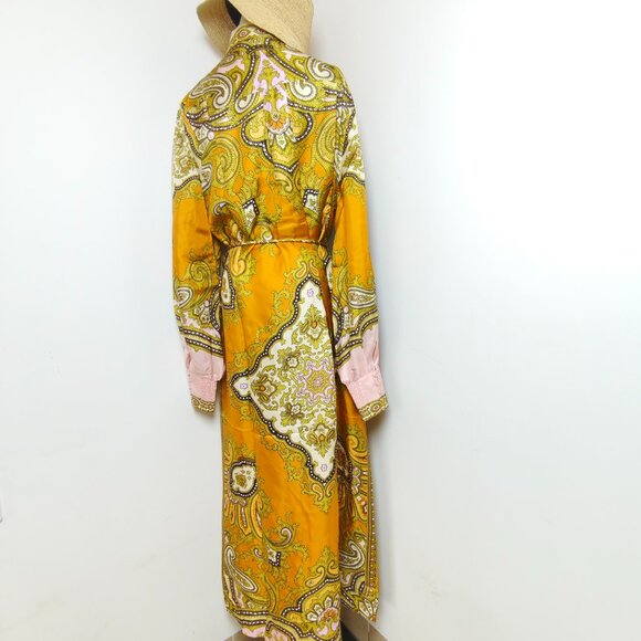 ALEMAIS paisley-print puff-sleeve maxi dress SIZE AU 10 - Picture 6 of 13